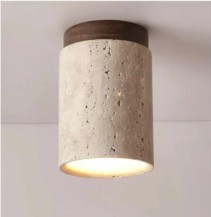 ZenElegance Wabi Sabi Luxury Ceiling Lighting - Natural Travertine LED Noxord