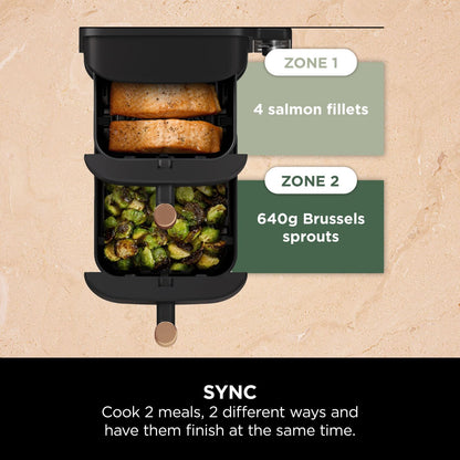 Ninja Double Stack XL Air Fryer, Vertical Dual Drawer Air Fryer with 4 cooking levels, 2 Drawers & 2 Racks