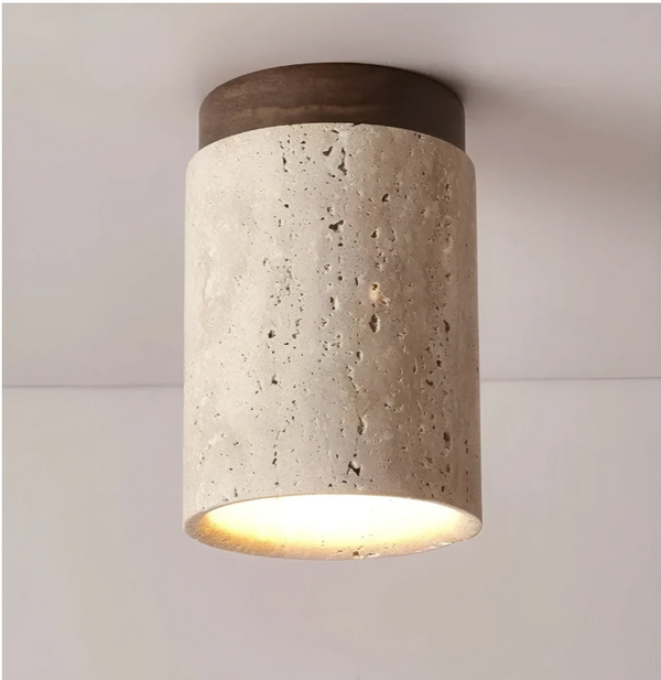 ZenElegance Wabi Sabi Luxury Ceiling Lighting - Natural Travertine LED Noxord